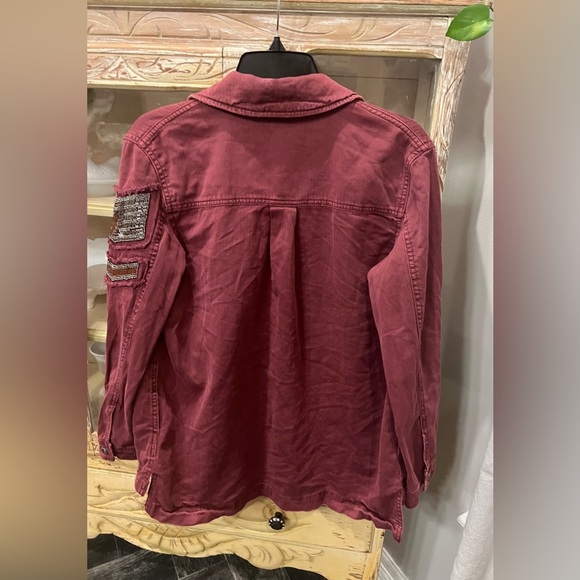 Free People XS Embellished Military Shirt Jacket - Picture 5 of 14